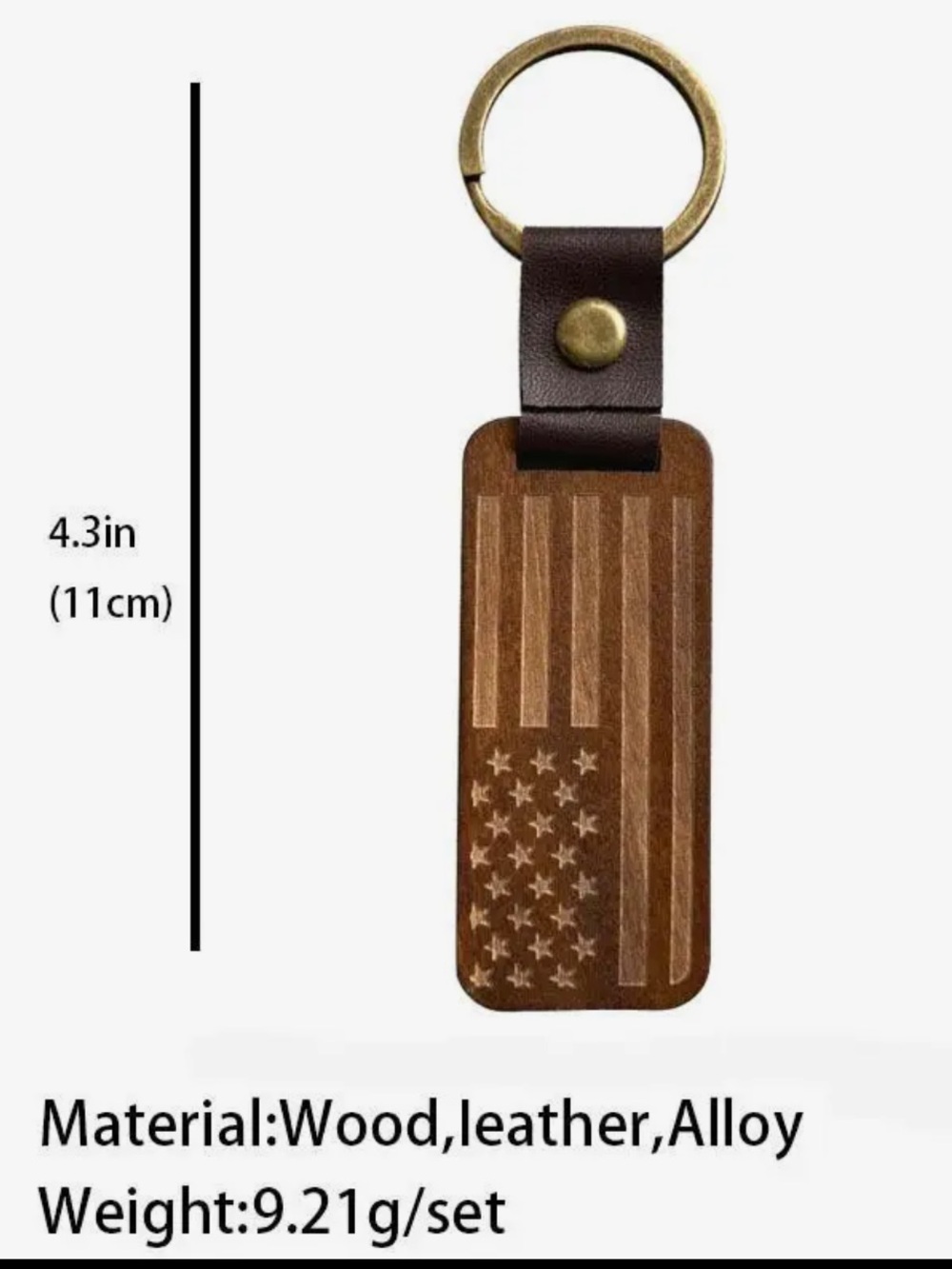 World's Best Mom Brown Wood Leather Keychain 4.3 inches NIP - Picture 2 of 2